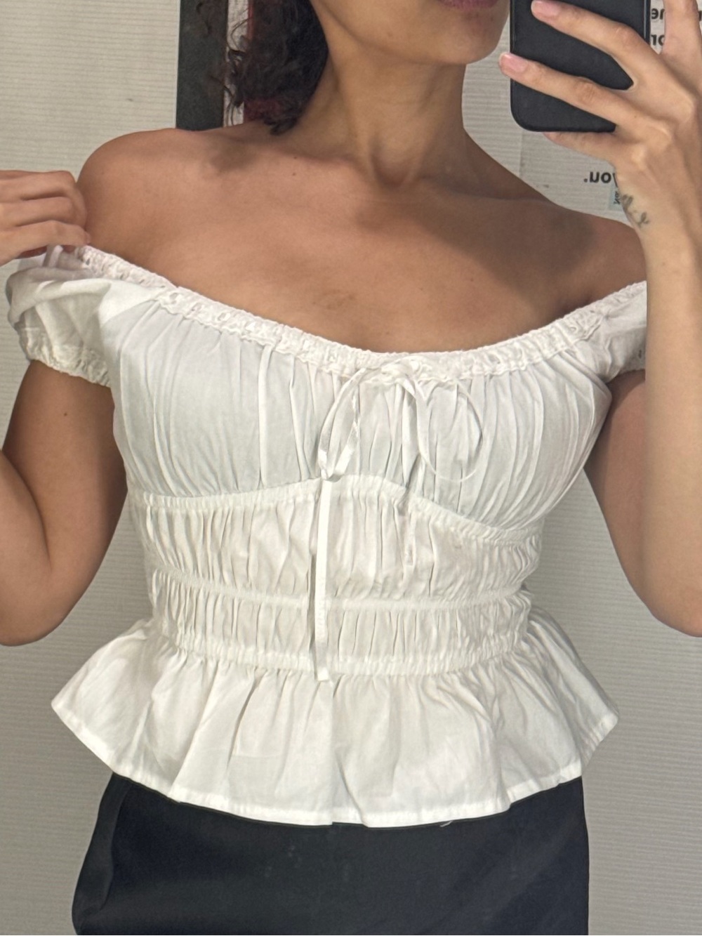 100% Cotton Smocked Peplum Top